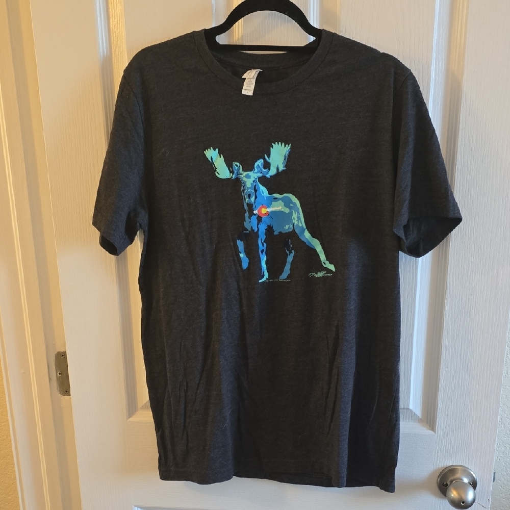 Charcoal Graphic Colorado Moose T-Shirt